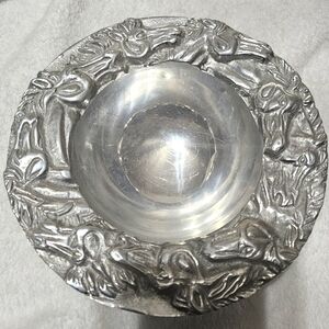 Silver equestrian bowl 8 inches wide